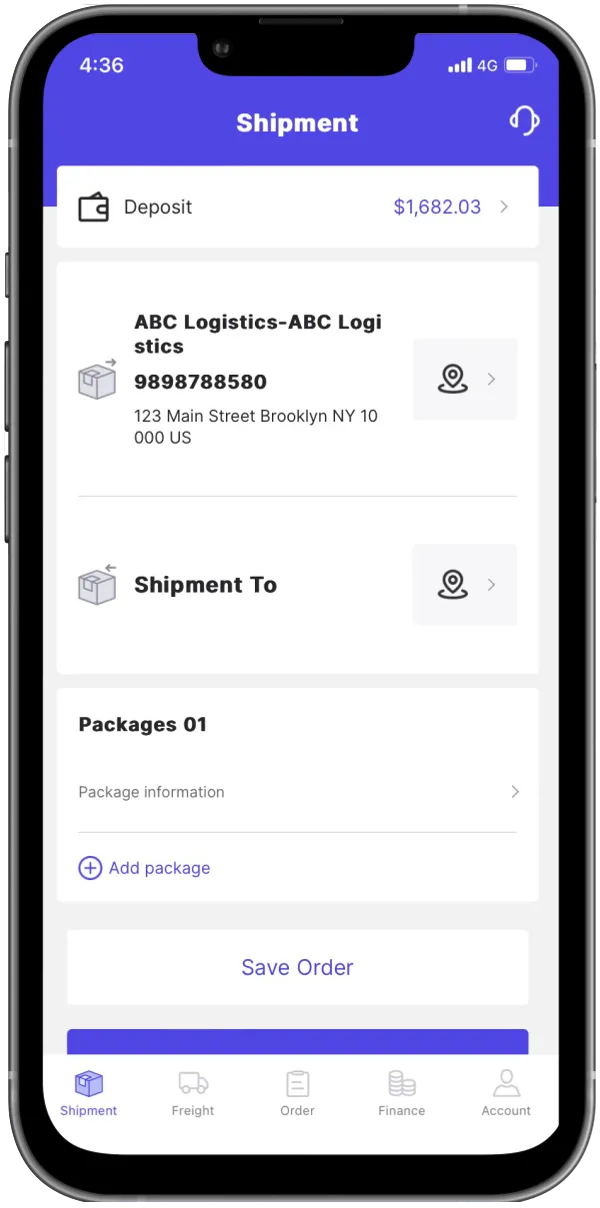 Iphone shipment view